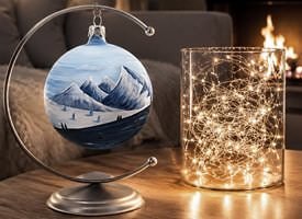 blå julekugler glas